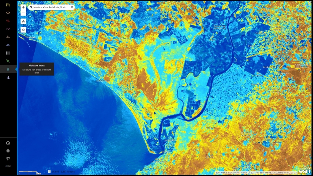 Cómo interpretar las bandas de las imágenes obtenidas por el satélite Landsat gracias a un visor cartográfico